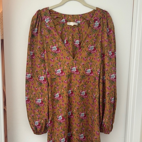 LoveShackFancy Kinnear Midi Dress with Long Bishop Sleeves and Scoop Neck - Picture 3 of 6